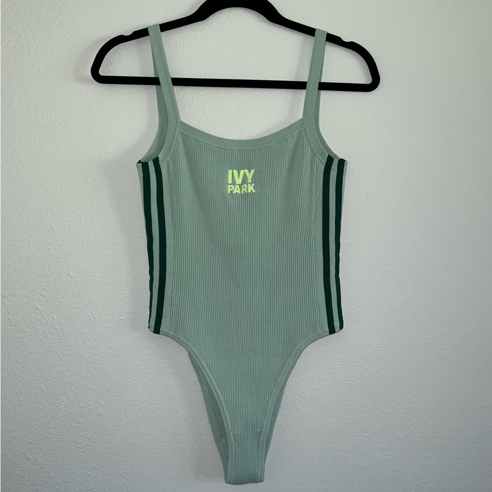 Ivy Park Adidas Beyoncé Drop 2 Green Mint Knit Tank Bodysuit M Brand New w/ Tags